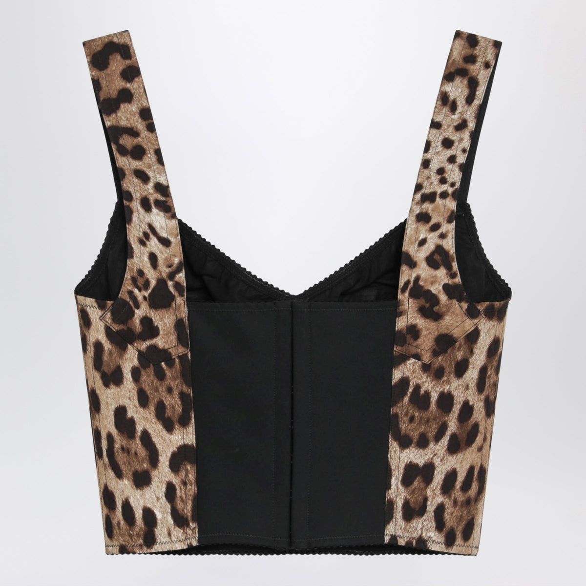 Dolce&Gabbana Leopard-Print Cotton Bustier Top Women DOLCE & GABBANA