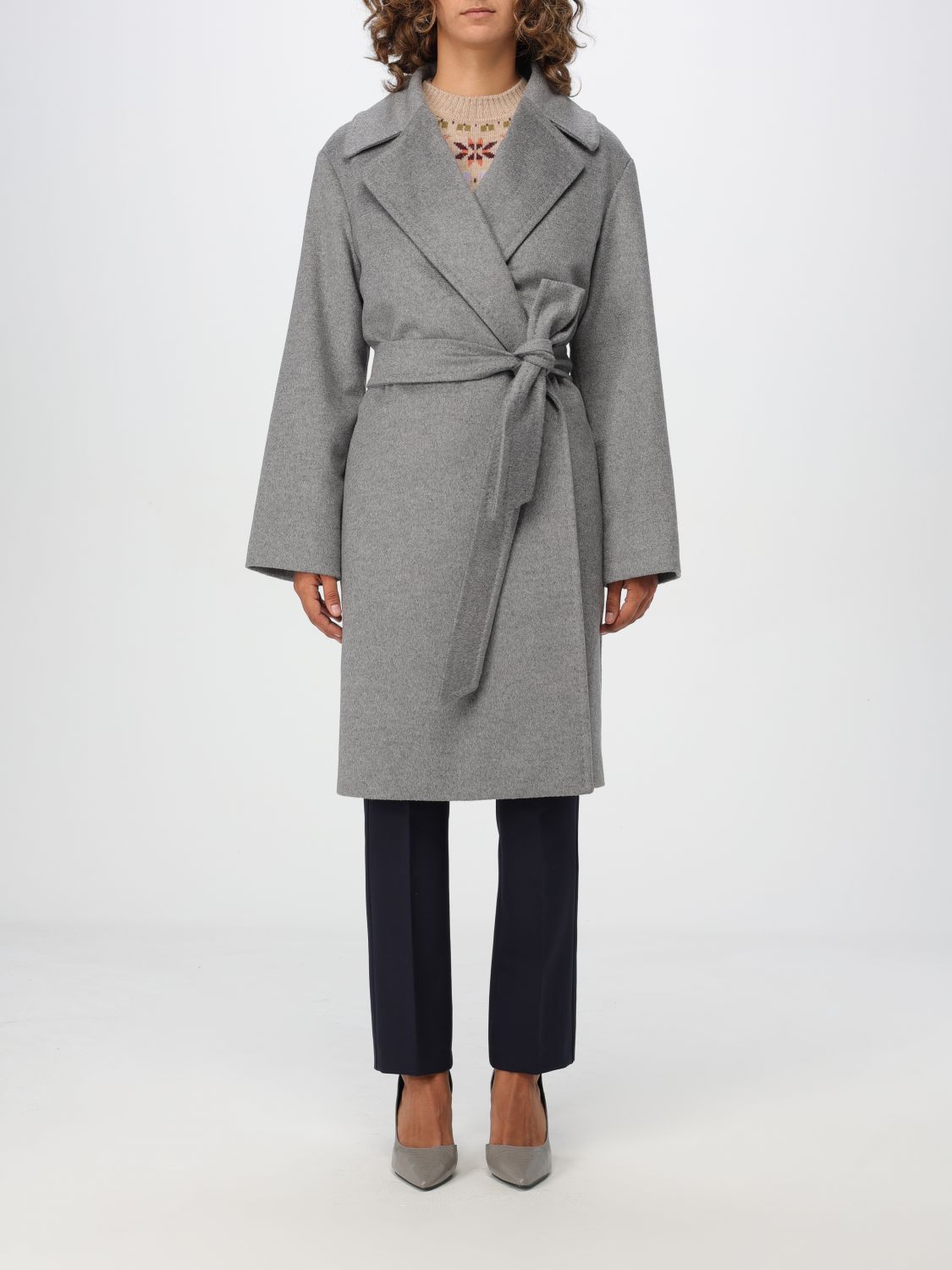 Max Mara Studio Coat Woman Grey MAX MARA STUDIO