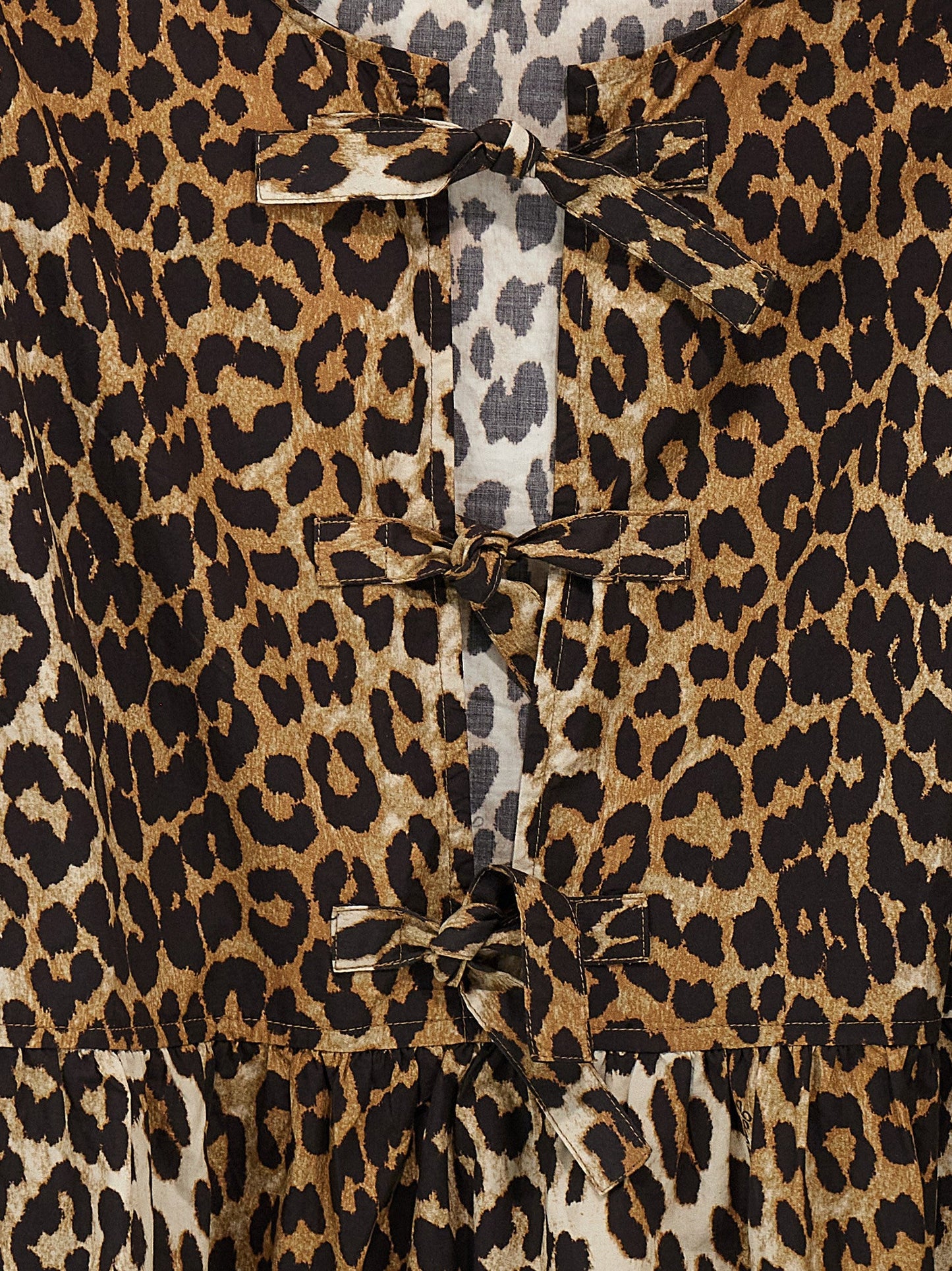 Ganni Women Leopard Poplin Dress GANNI