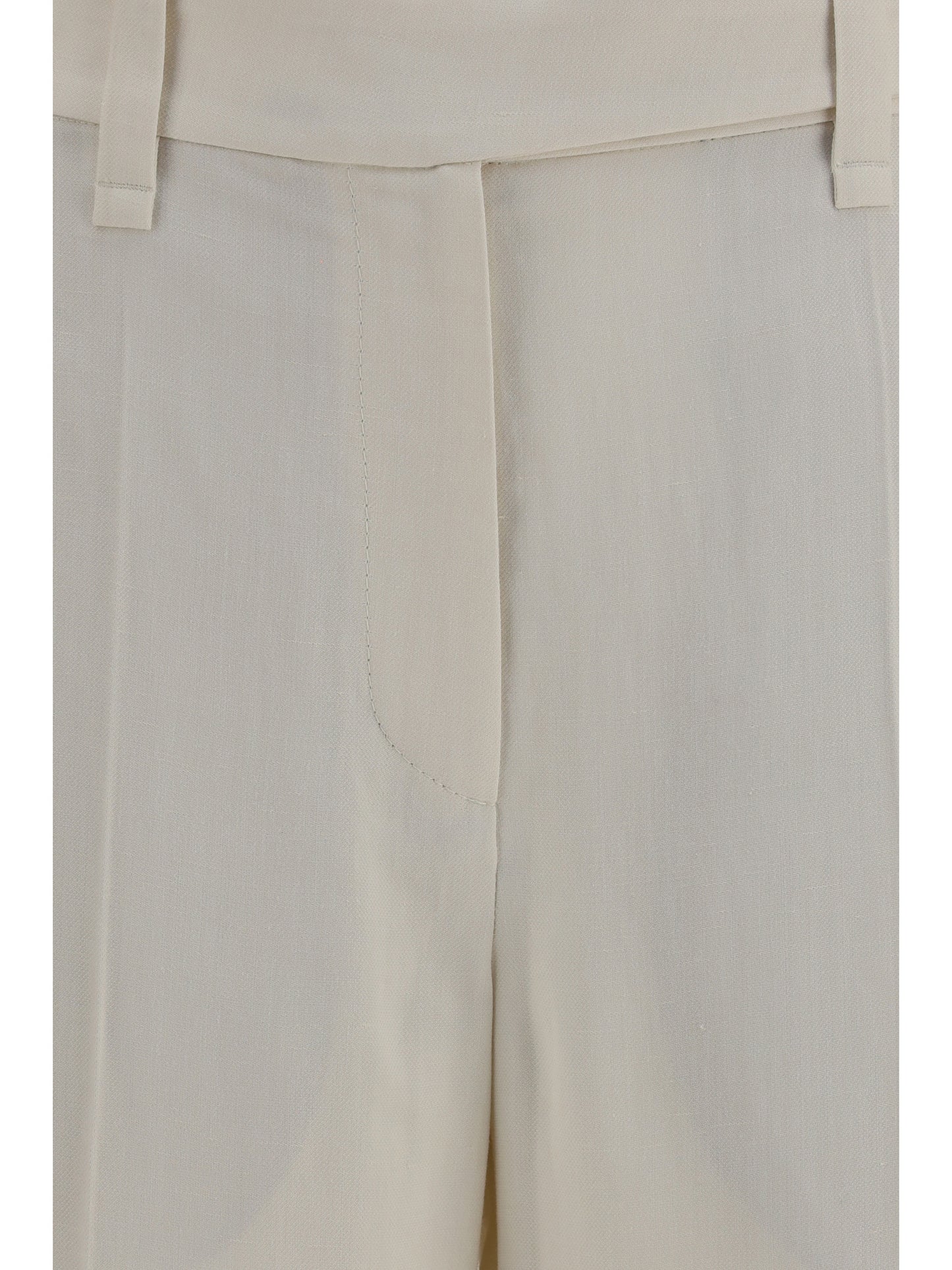 Brunello Cucinelli Women Cigarette Pants In Fluid Viscose And Linen Twill BRUNELLO CUCINELLI