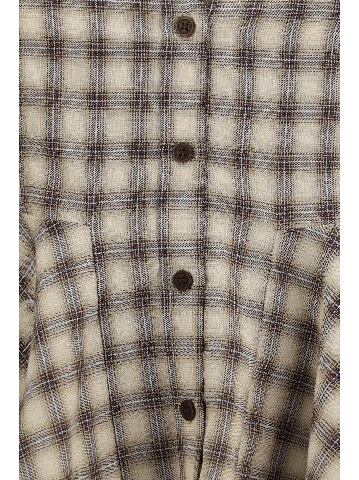 Ganni Women Check Flannel Peplum Shirt GANNI