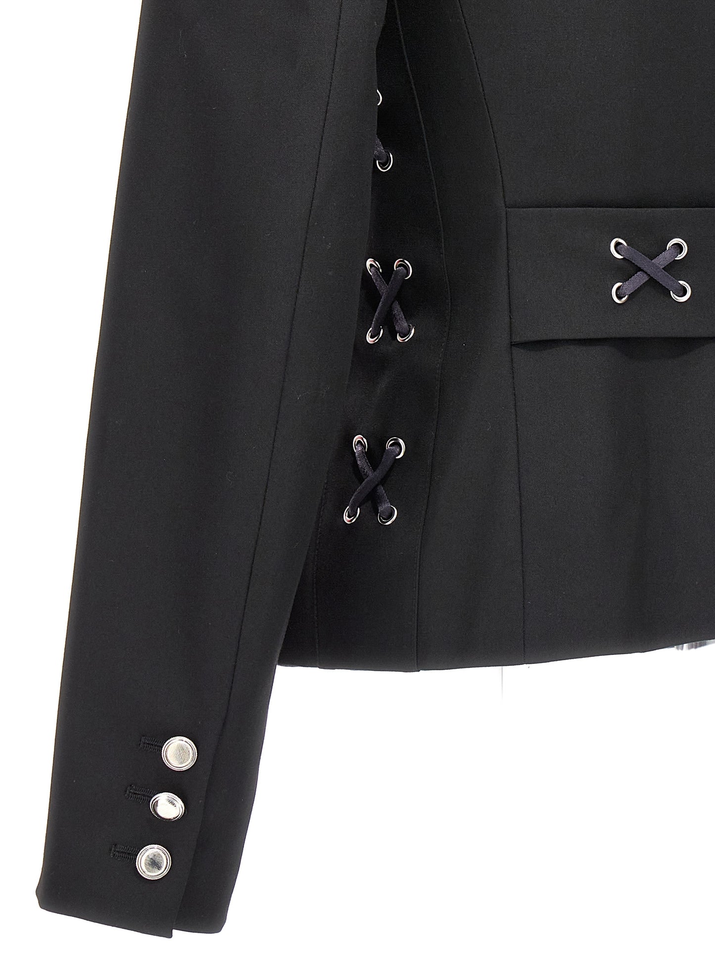 Alessandra Rich Women Alessandra Rich Women Single Breast Lace-Up Blazer Jacket ALESSANDRA RICH