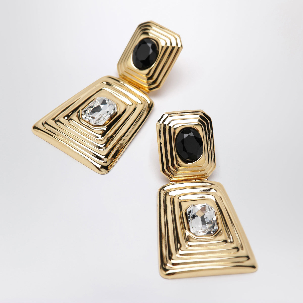 Alessandra Rich Gold-Tone Clip-On Earrings With Crystals Women ALESSANDRA RICH