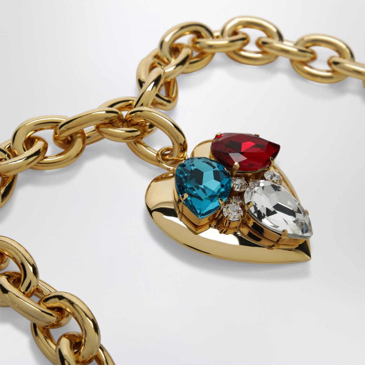 Alessandra Rich Gold-Tone Chain Necklace With Heart Pendant Women ALESSANDRA RICH