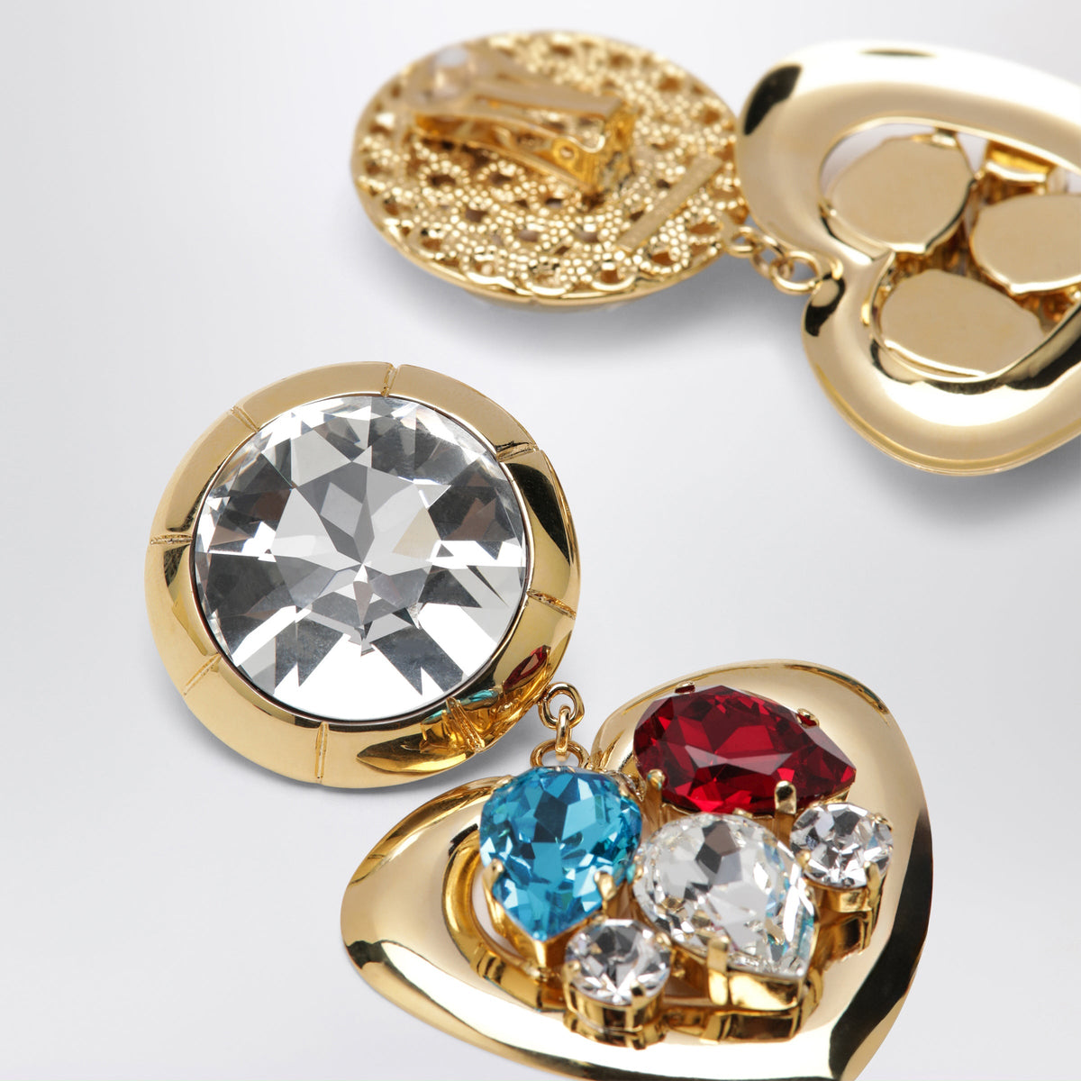 Alessandra Rich Heart Pendant Clip-On Earrings Women
