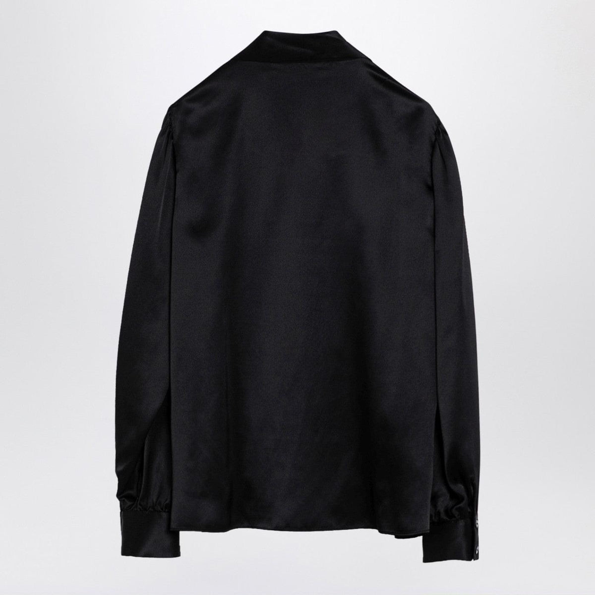 Alessandra Rich Black Silk Shirt With Bow Women ALESSANDRA RICH
