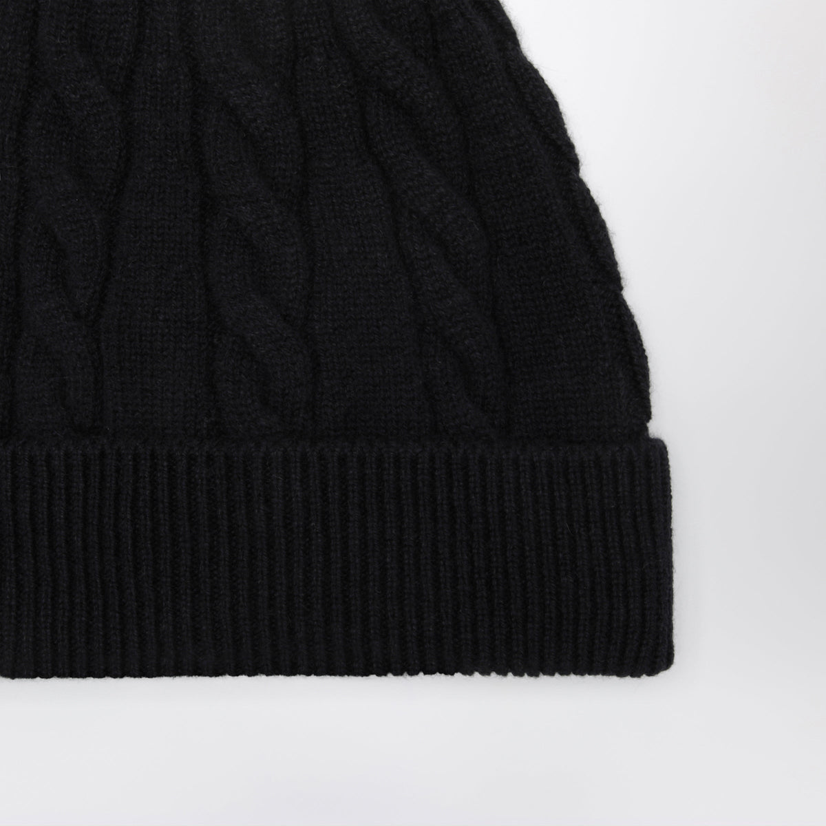 Loro Piana Navy Blue Cable-Knit Cashmere Beanie Men LORO PIANA