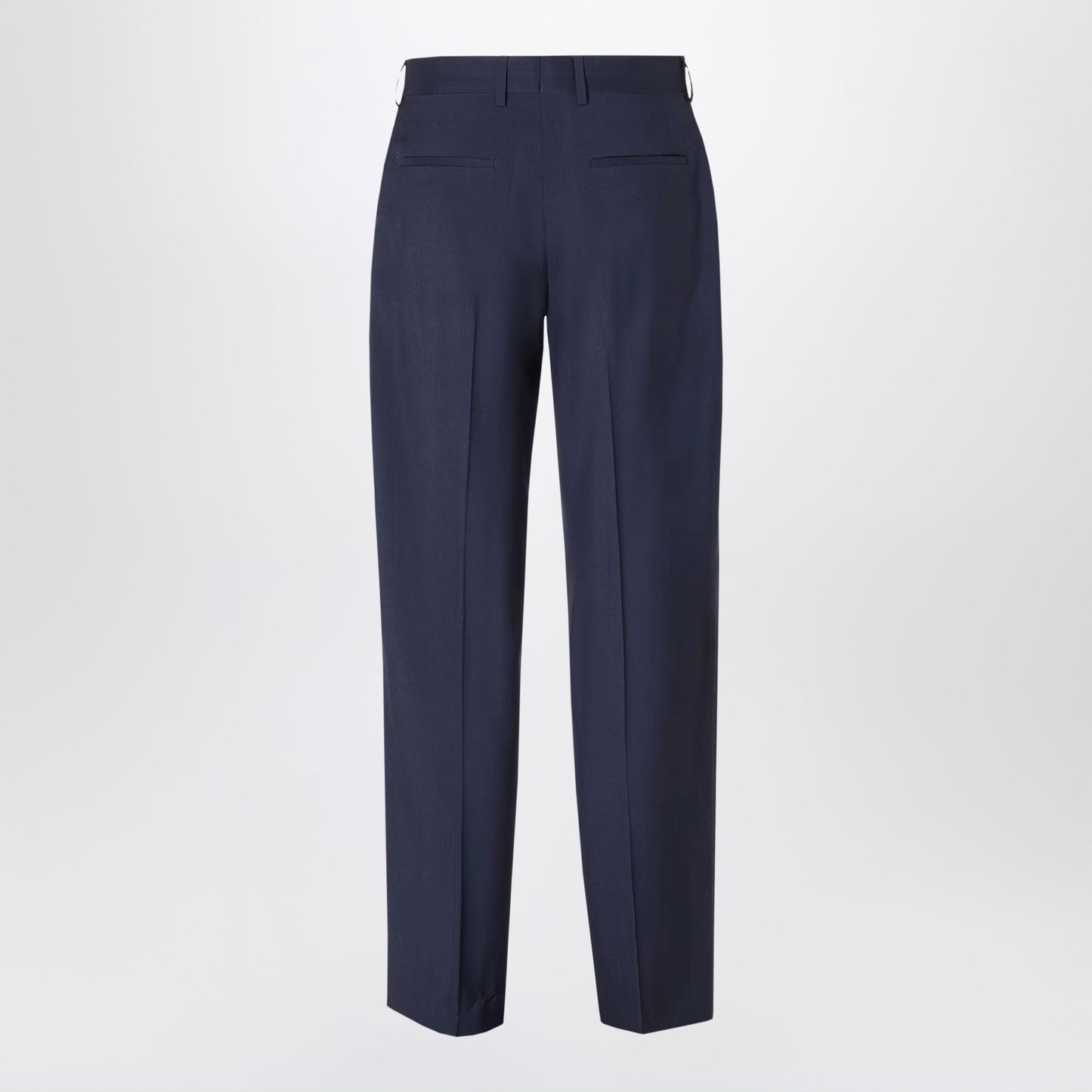Fendi Dark Blue Wool Canvas Trousers Men FENDI