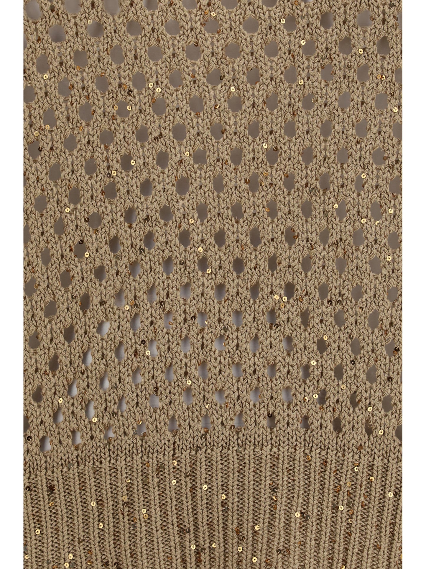 Max Mara Studio Women Open Knit Cotton Sweater With Sequins MAX MARA STUDIO