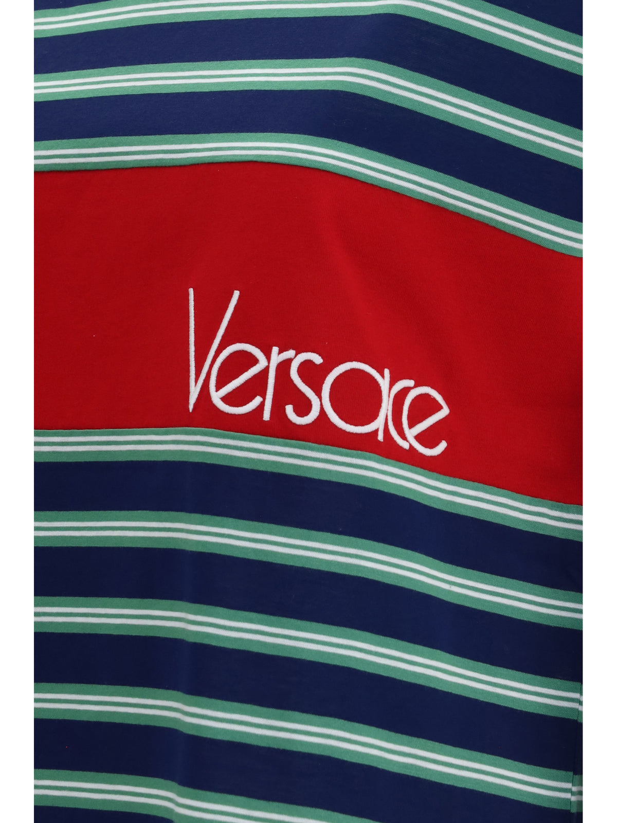 Versace Women Striped Cotton T-Shirt VERSACE