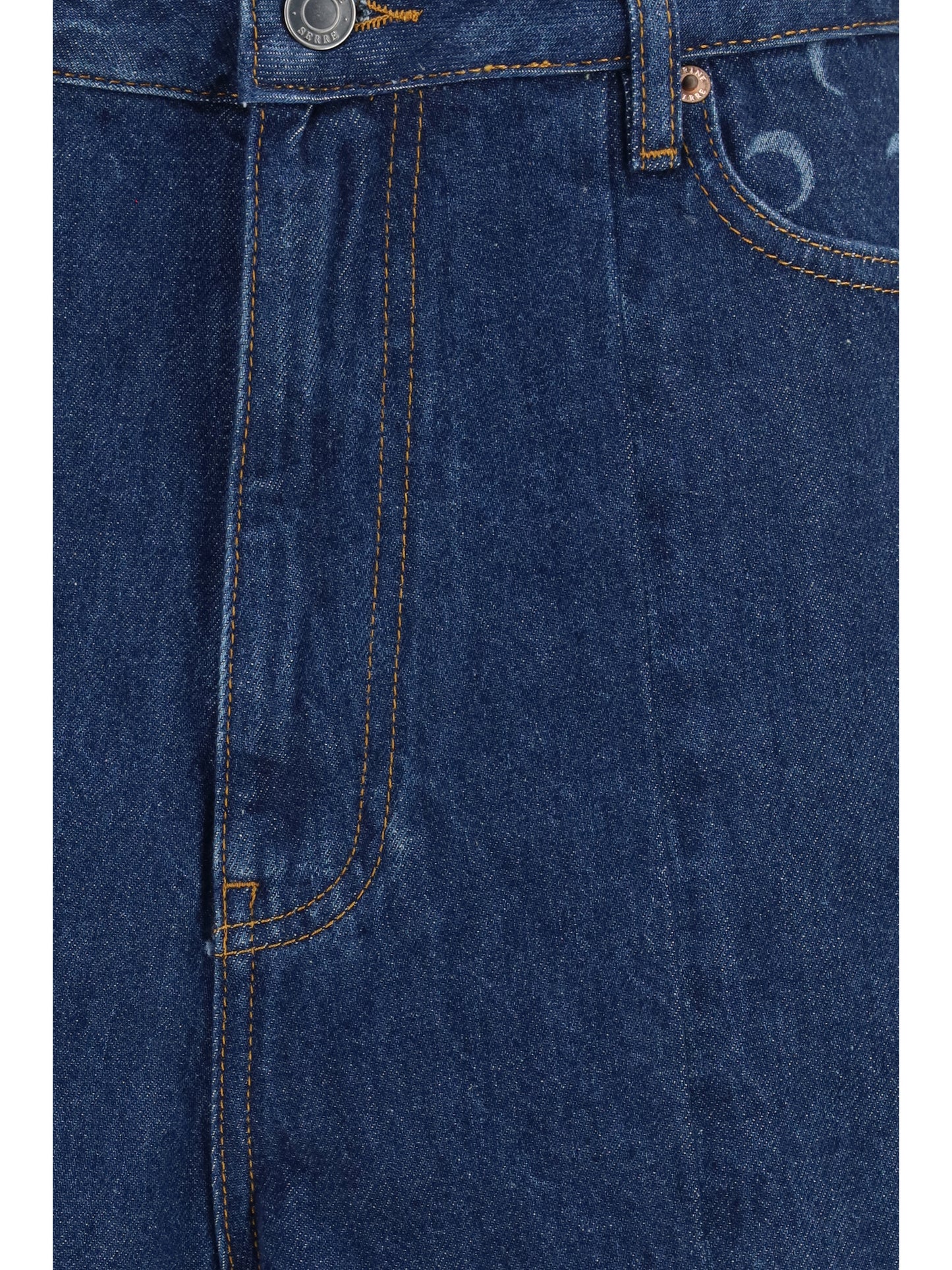 Marine Serre Women High-Waisted Denim Shorts MARINE SERRE