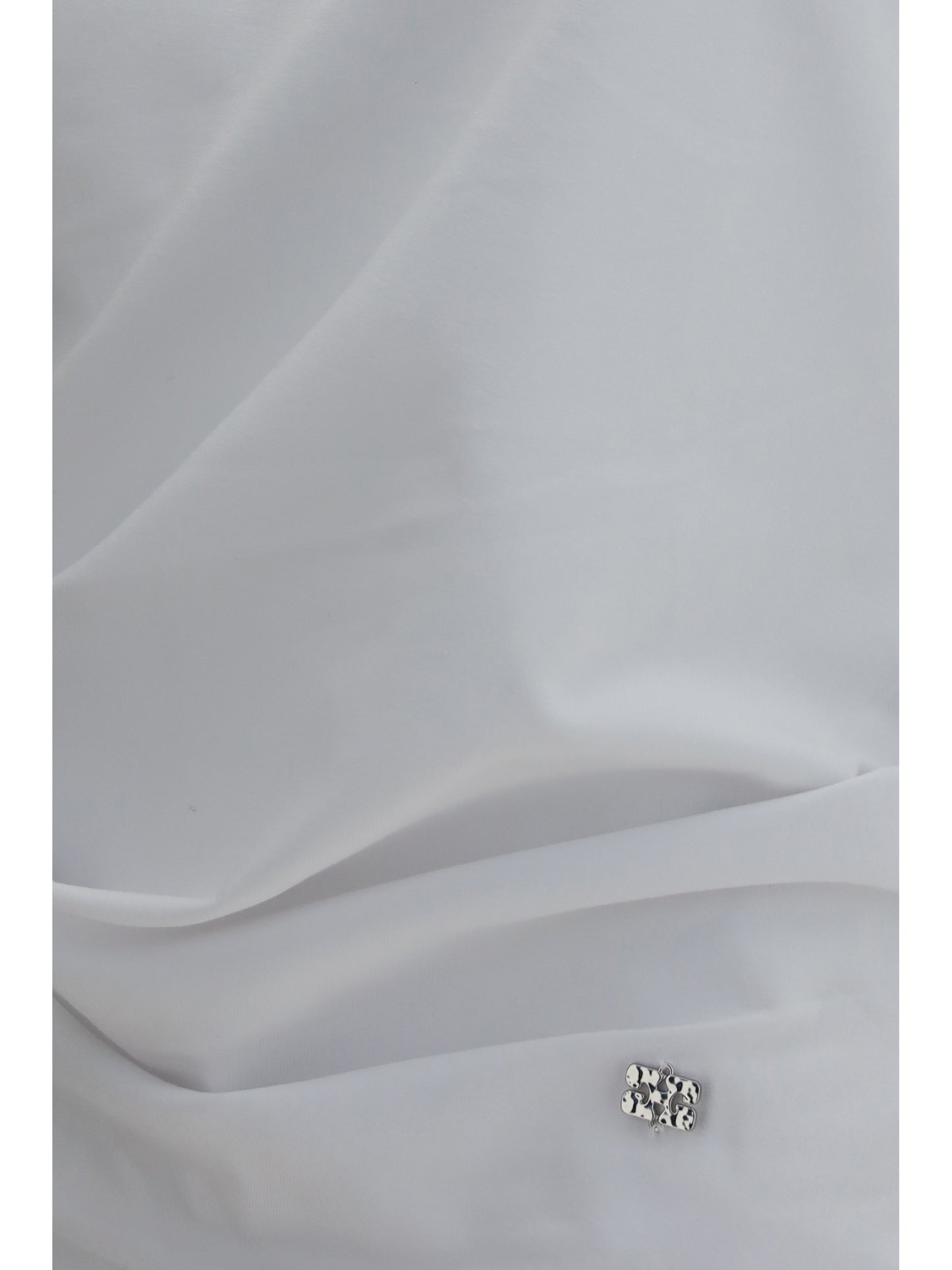 Ganni Women Asymmetric Draped Stretch Cotton Top GANNI