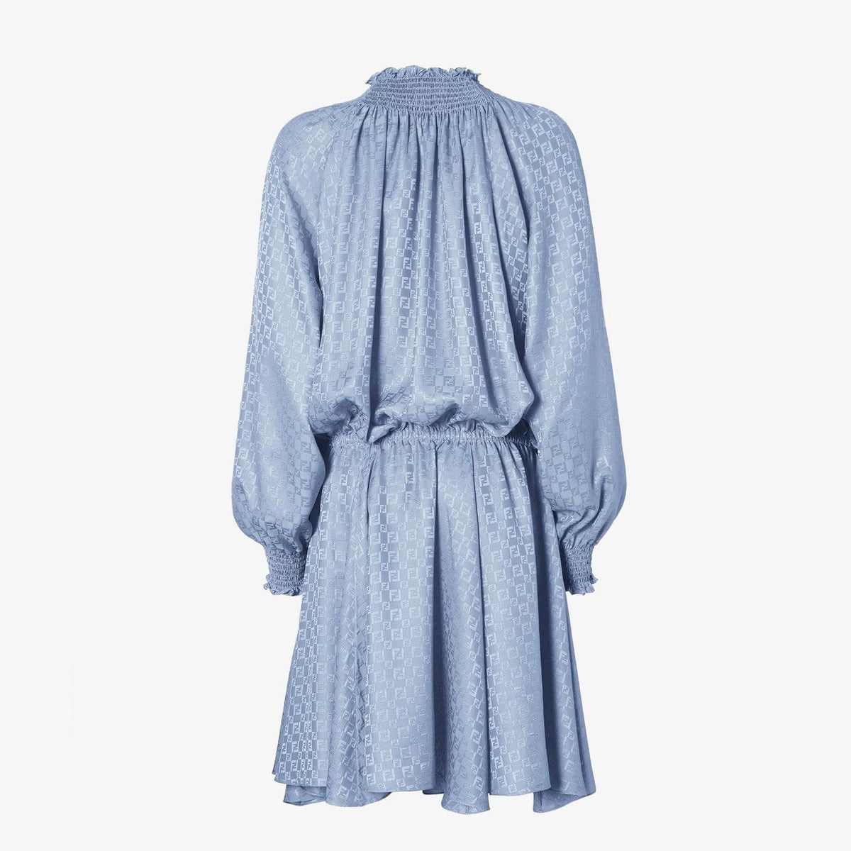 Fendi Blue Silk Jacquard Dress Women FENDI