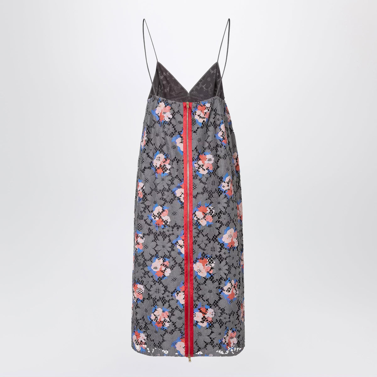 Fendi Grey Lace Dress With Print Women FENDI