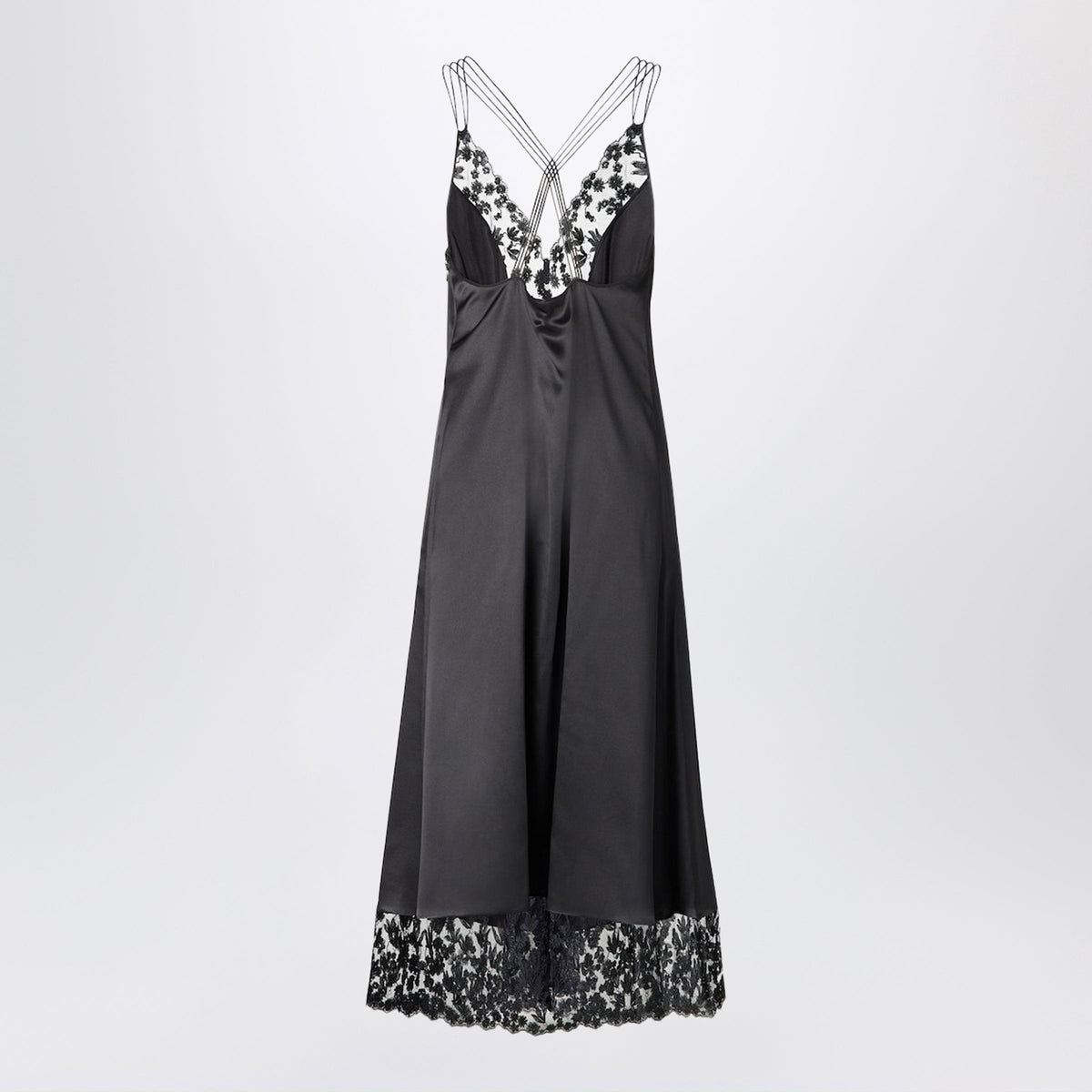Fendi Black Silk And Lace Dress Women FENDI