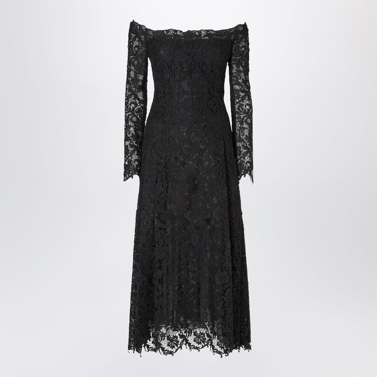 Fendi Black Macrame Lace Dress Women FENDI