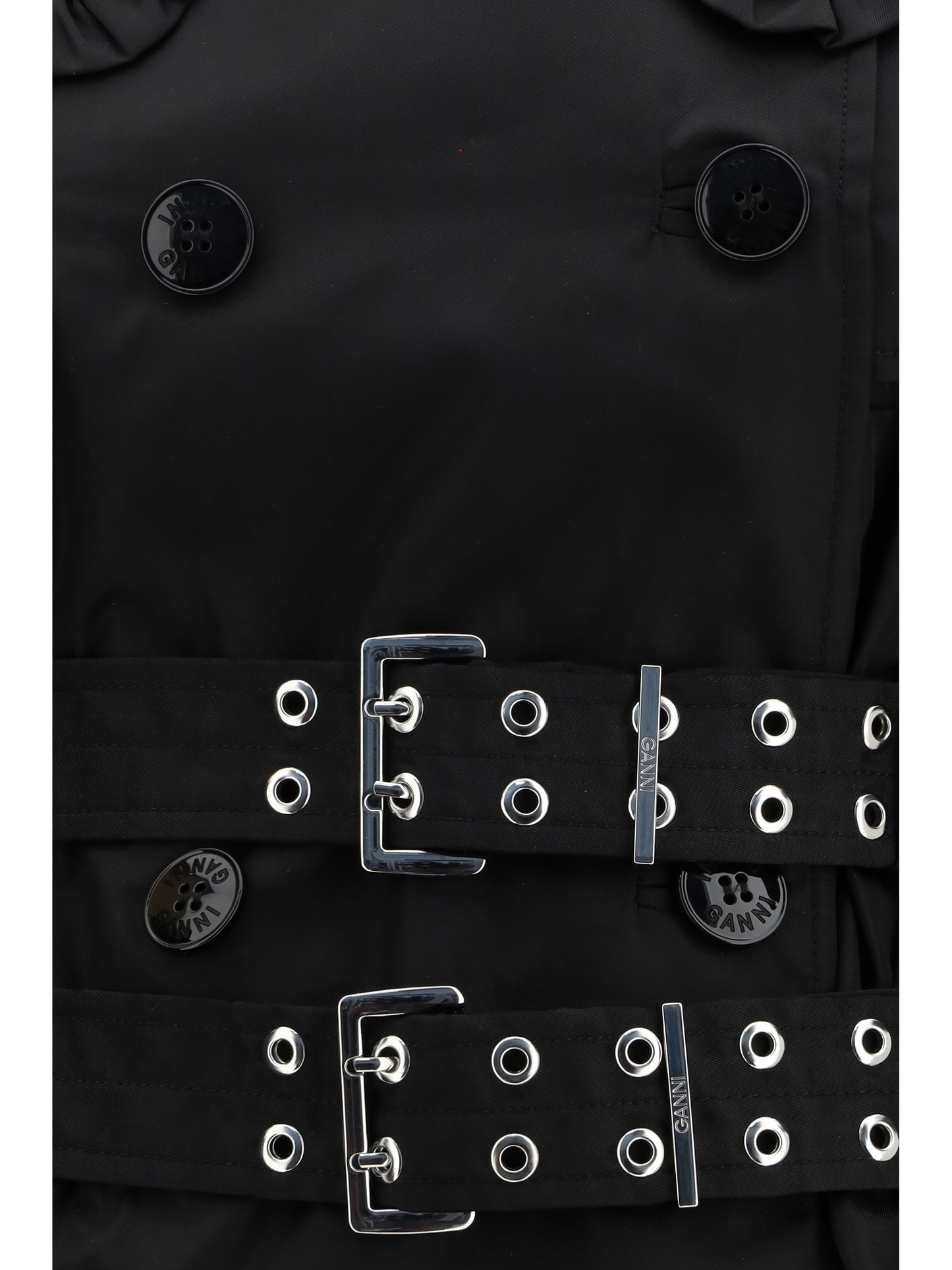 Ganni Women Belted Double-Breasted Coat