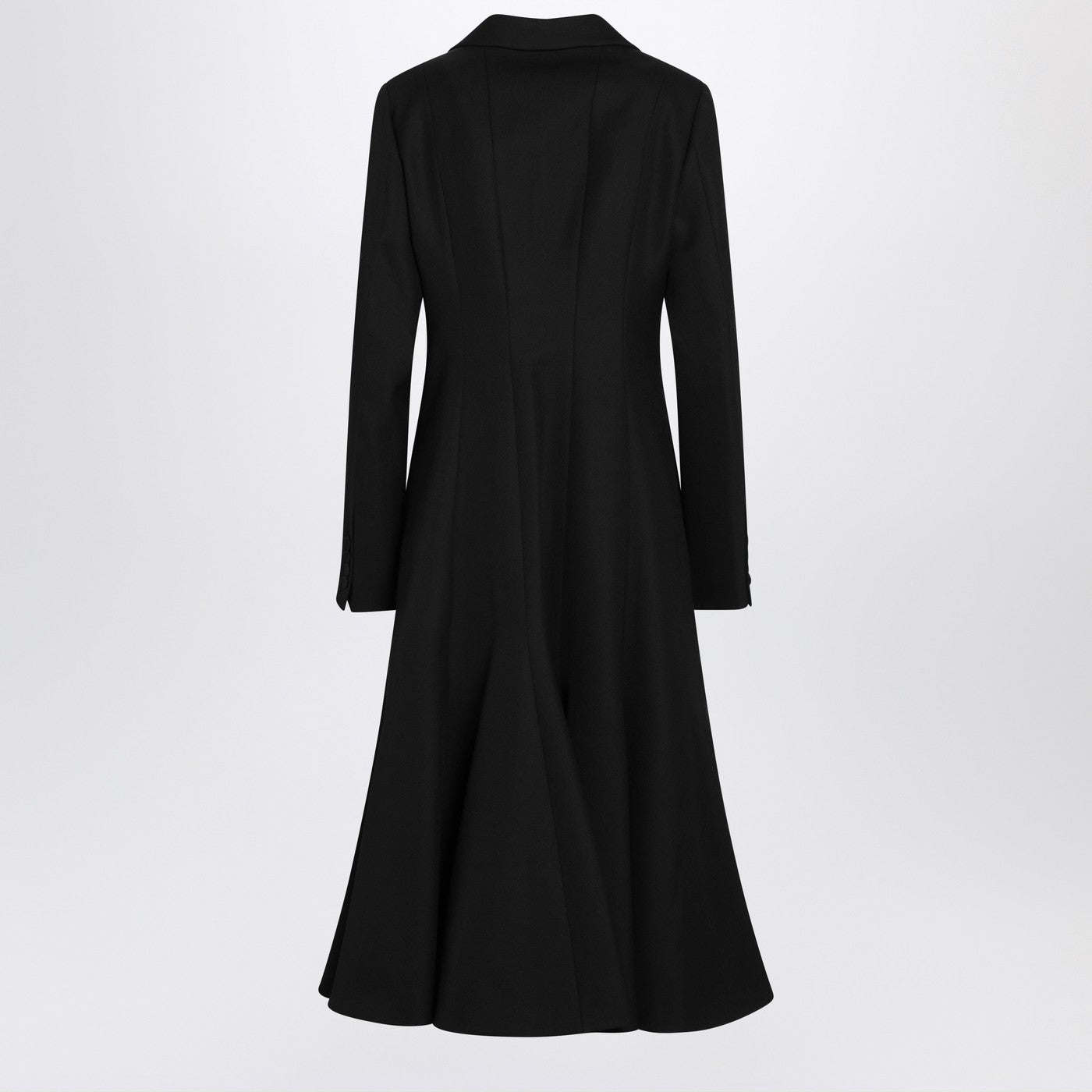 Fendi Black Grain De Poudre Wool Coat Women FENDI