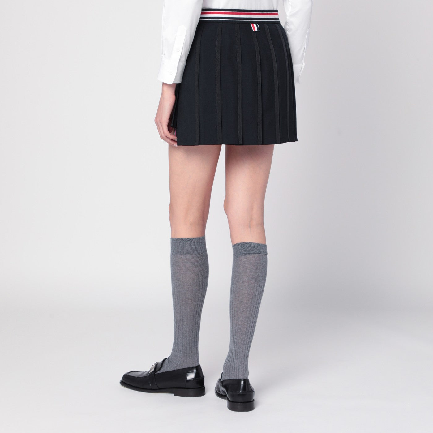 Thom Browne Black Ruffled Mini Skirt In Wool Blend Women THOM BROWNE