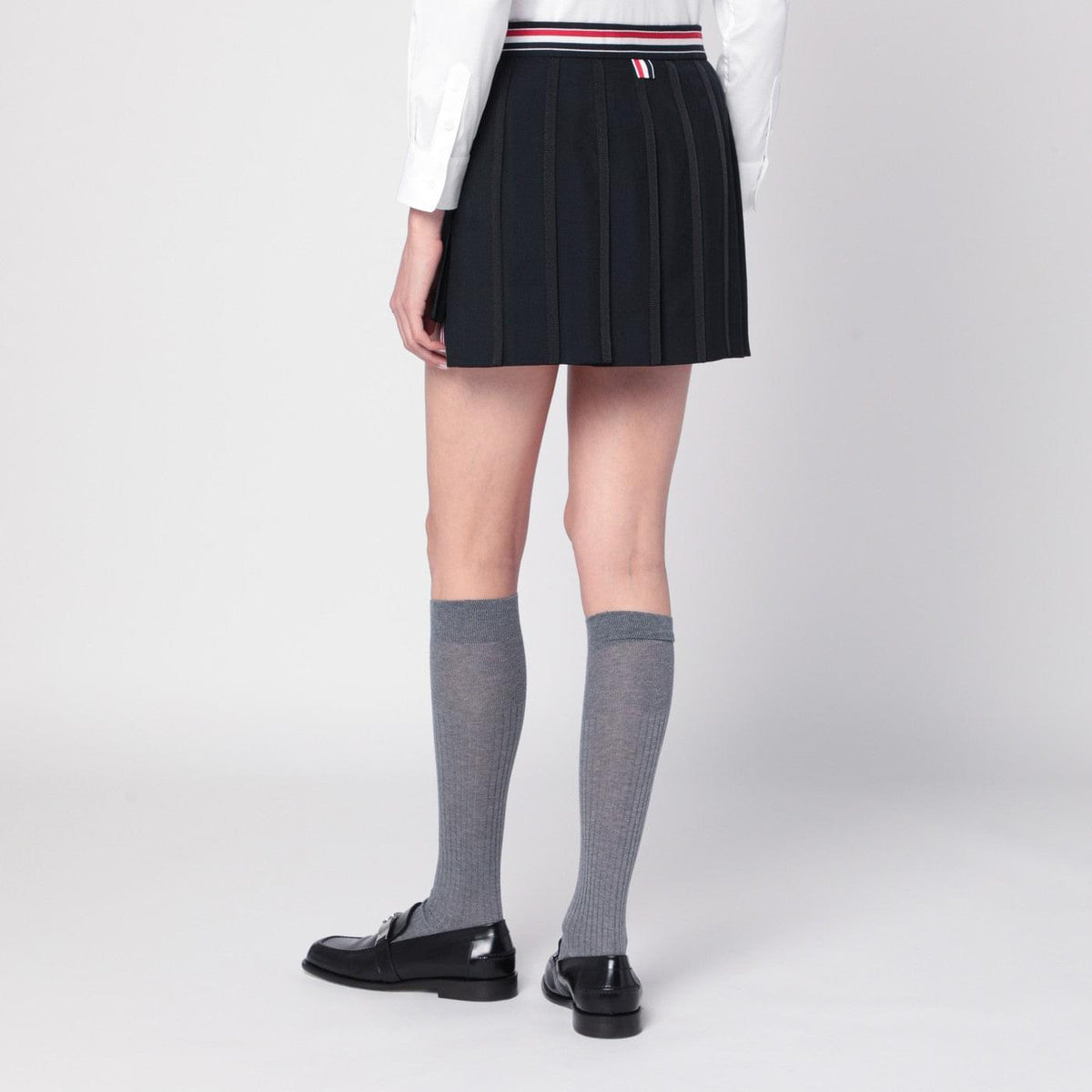 Thom Browne Black Ruffled Mini Skirt In Wool Blend Women THOM BROWNE