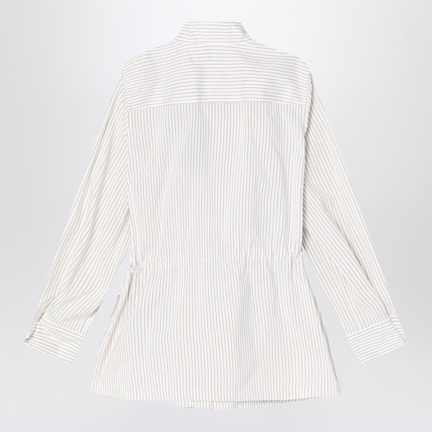 Fendi White Striped Cotton And Silk Blouson Women FENDI