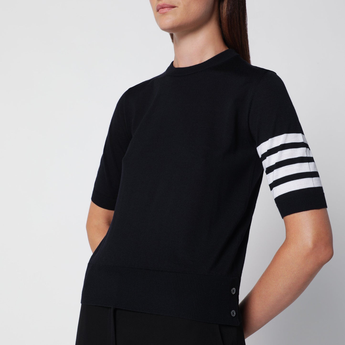 Thom Browne Navy Virgin Wool Sweater Women THOM BROWNE