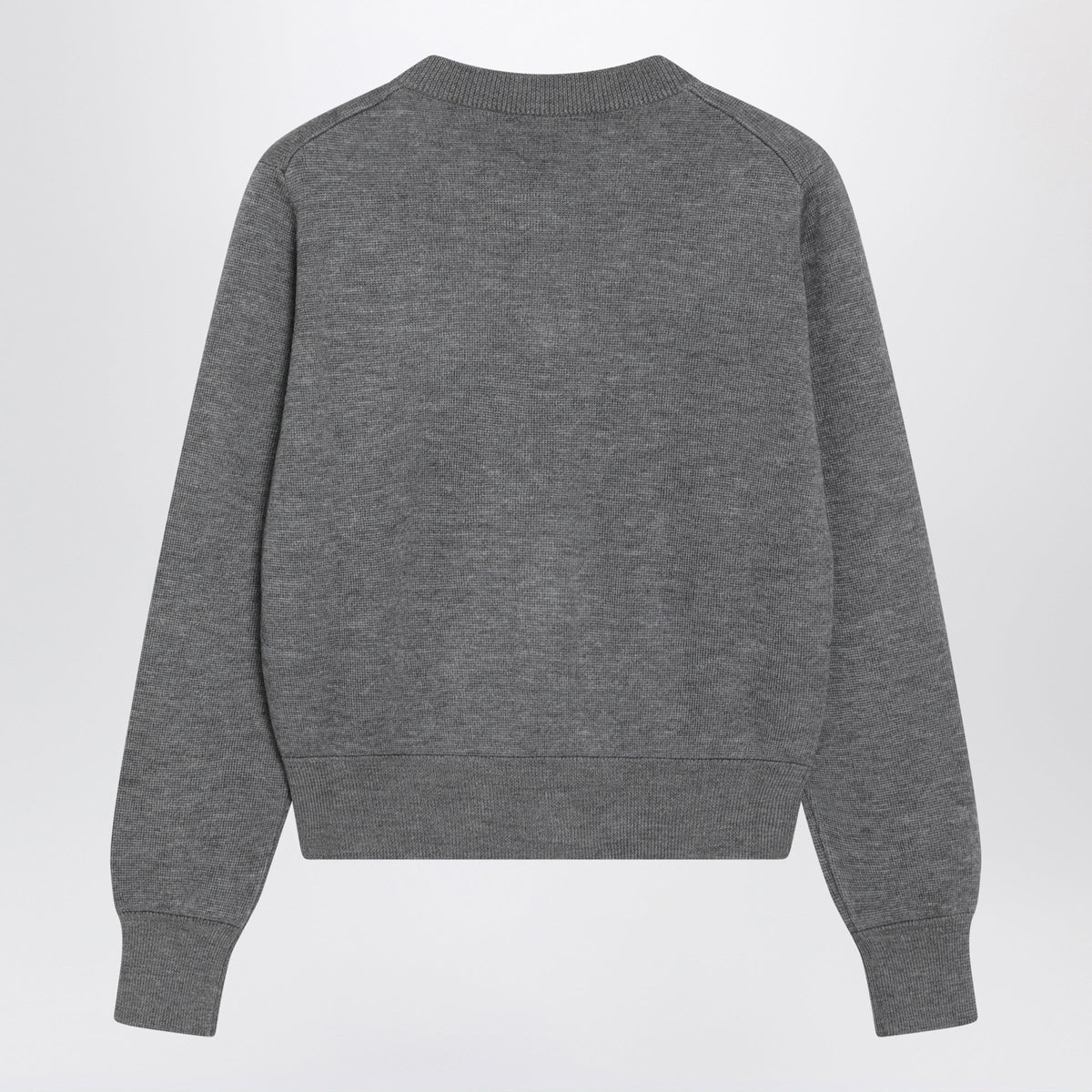 Ami Paris Grey Ami De Coeur Wool Cardigan Women AMI PARIS