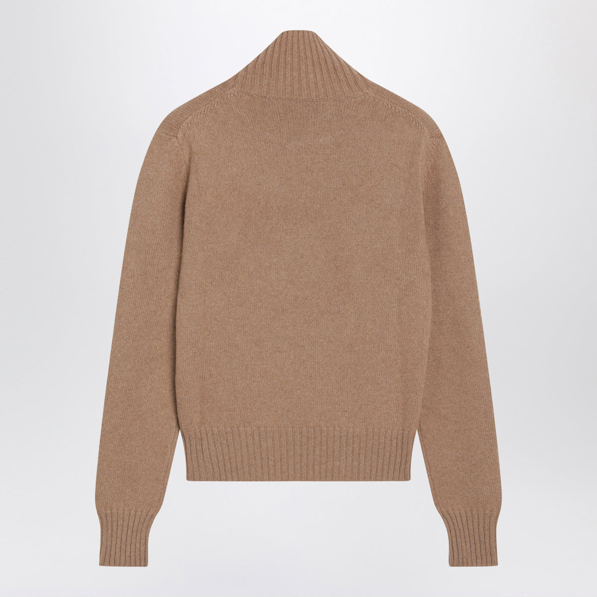Ami Paris Camel Turtleneck Sweater In Cashmere And Wool Women AMI PARIS
