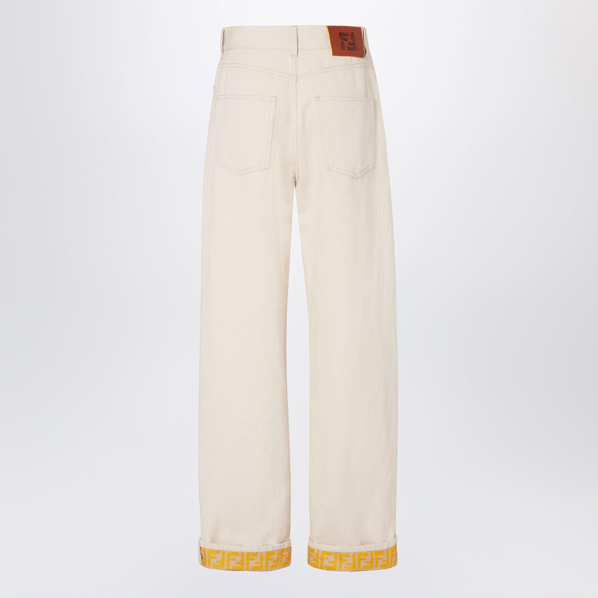 Fendi Beige Denim Trousers Women FENDI