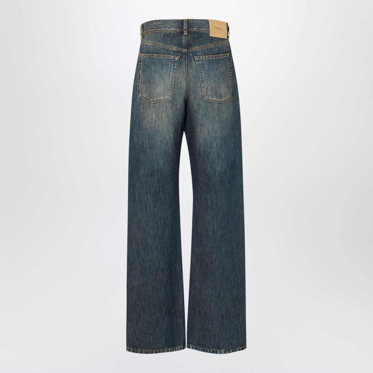 Fendi Blue Washed Denim Jeans Women FENDI
