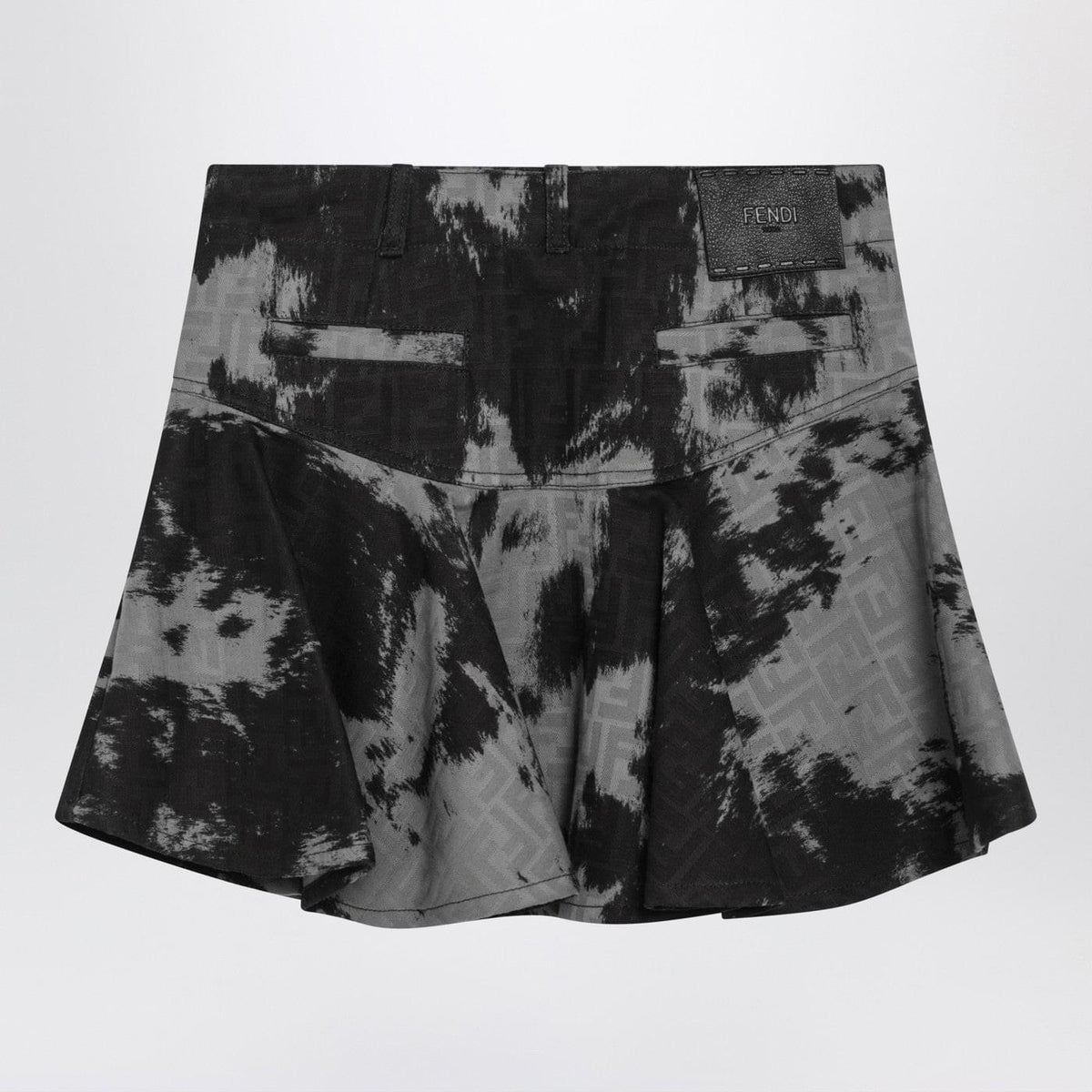 Fendi Black Ff Animalier Denim Skirt Women Women FENDI