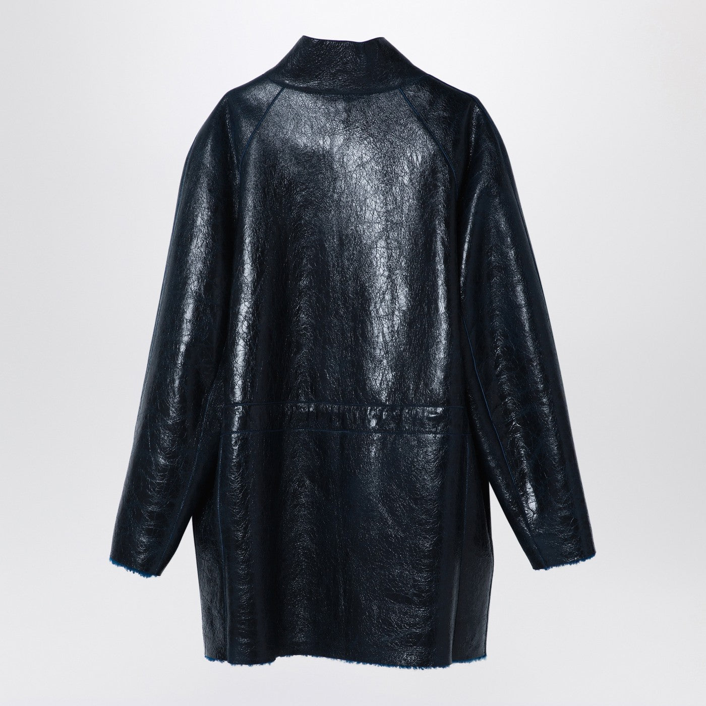Fendi Dark Blue Sheepskin Jacket Women FENDI