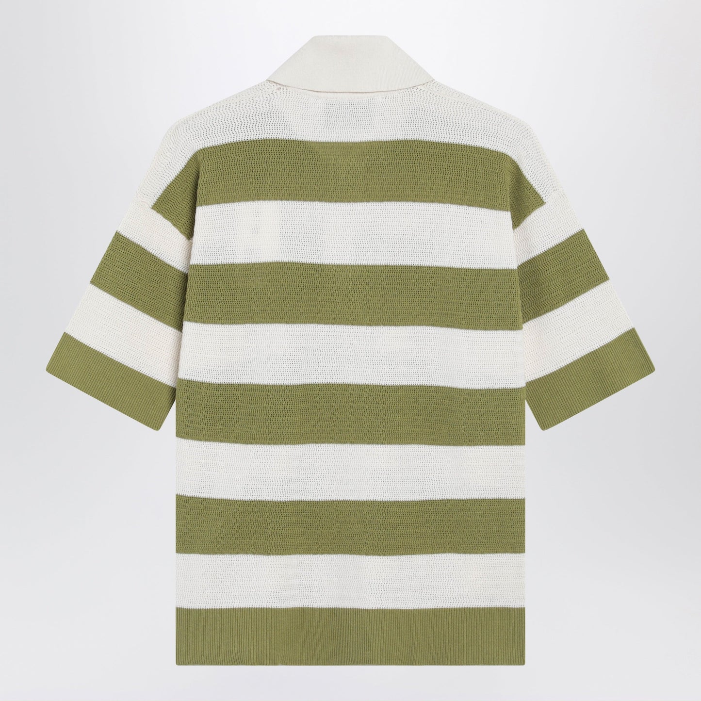 Ami Paris Ami De Coeur Striped Cotton Knit Polo Shirt Women AMI PARIS