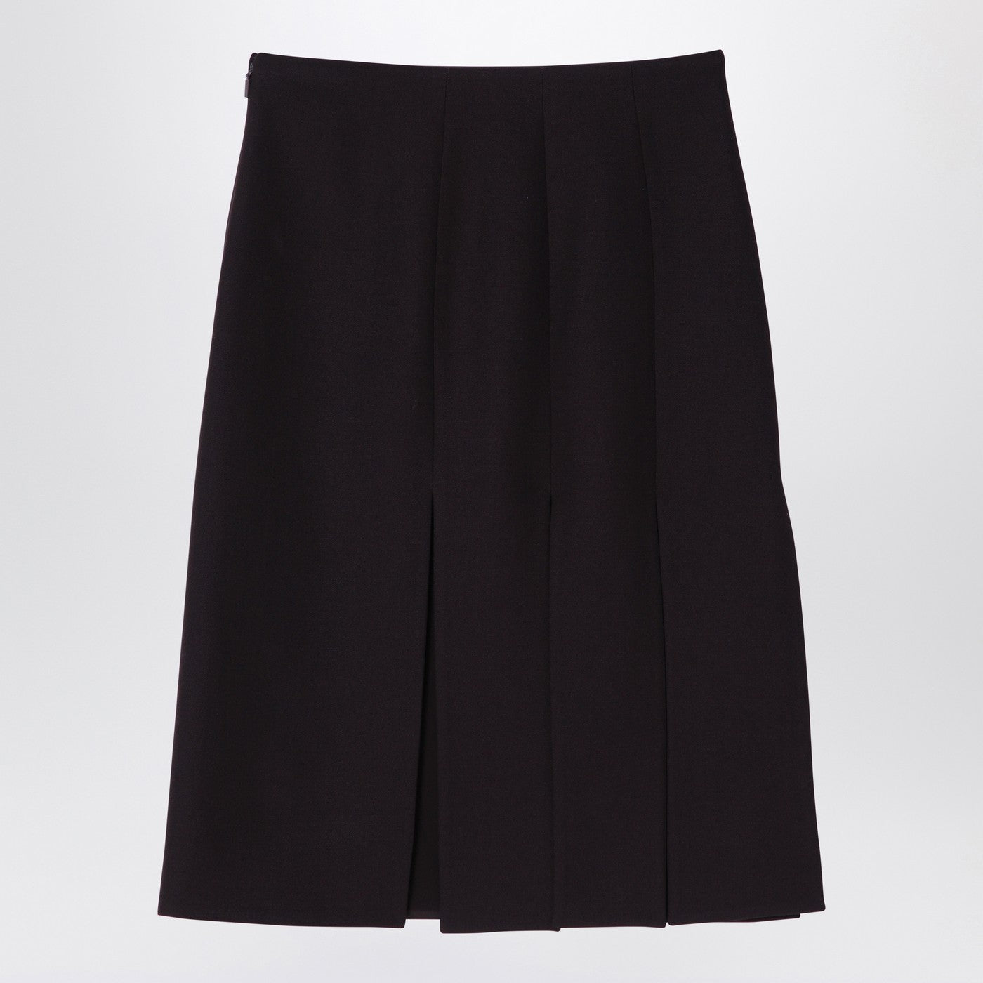 Fendi Burgundy Grain De Poudre Wool Skirt Women FENDI