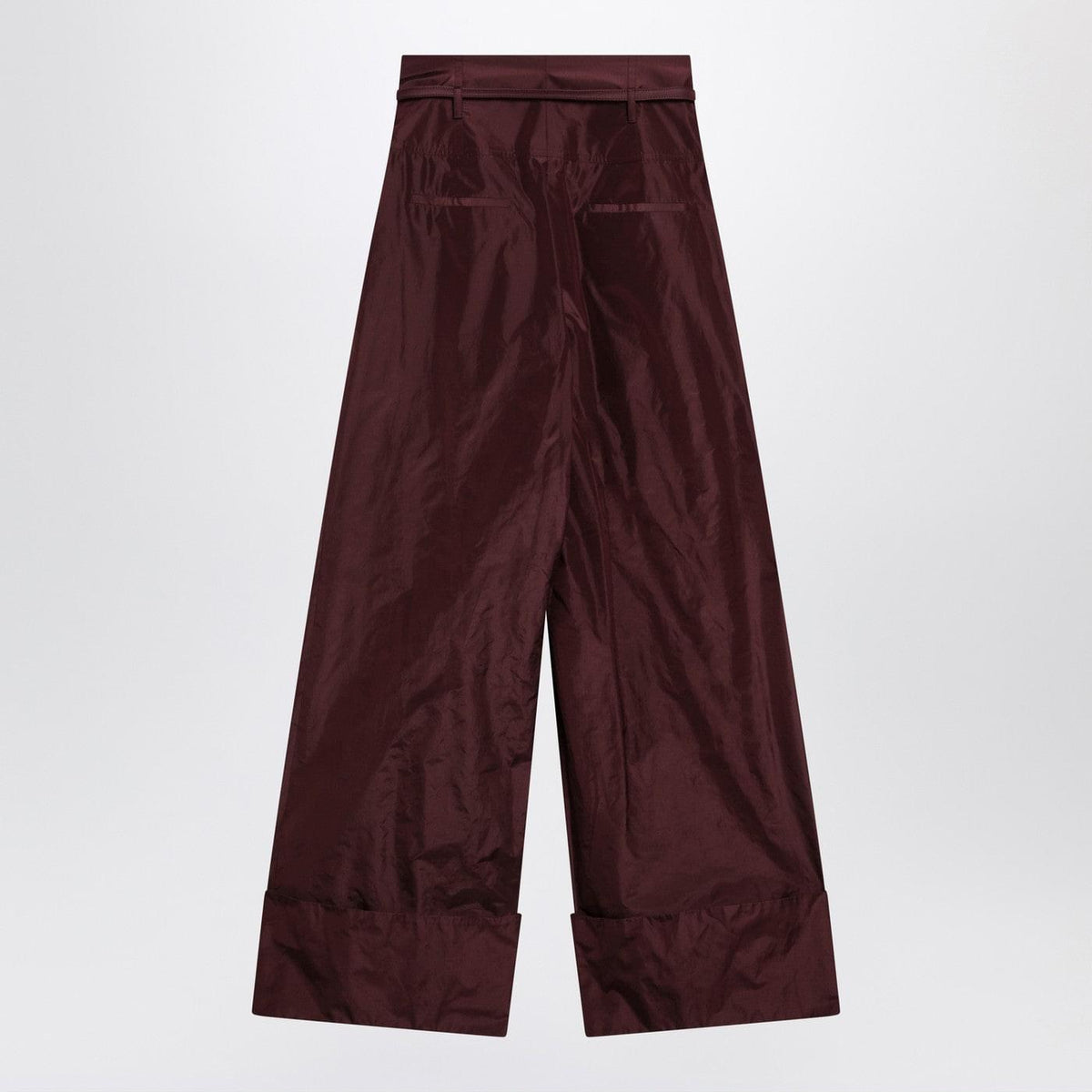 Fendi Burgundy Taffeta Trousers Women FENDI