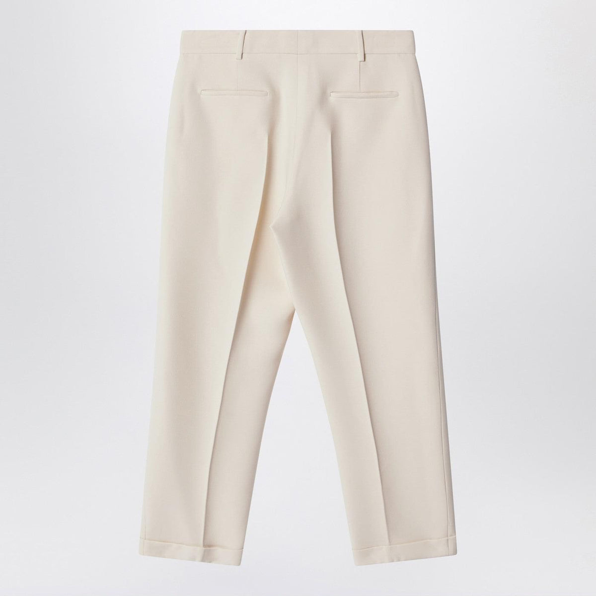 Fendi Cream Beige Wool And Silk Trousers Women FENDI