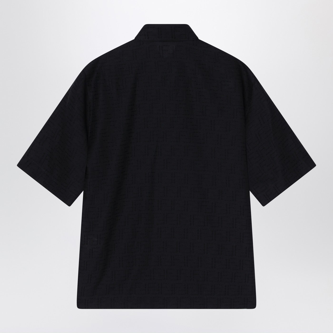 Fendi Black Ff Jacquard Linen Shirt Men Men FENDI