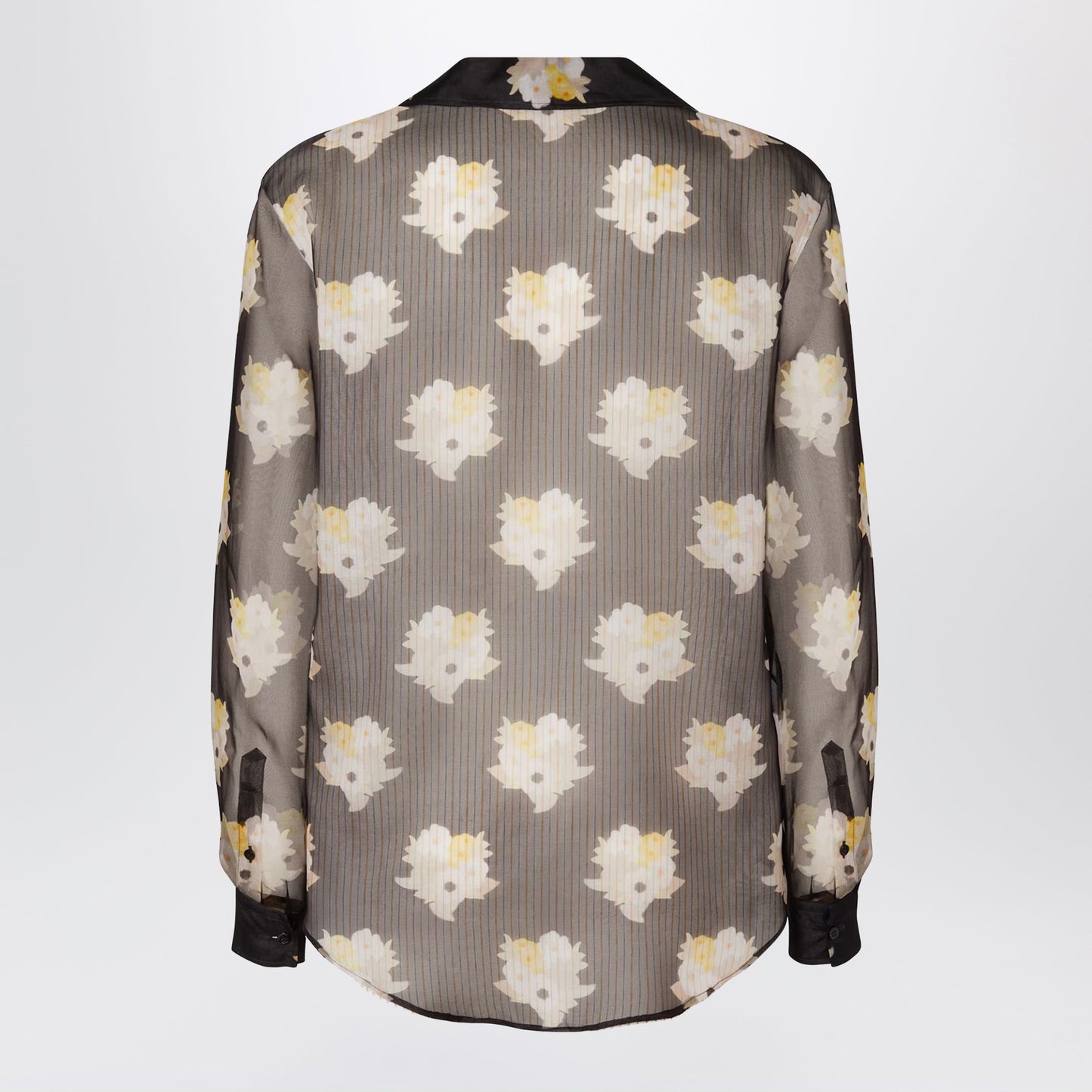 Fendi Printed Black Organza Shirt Men FENDI