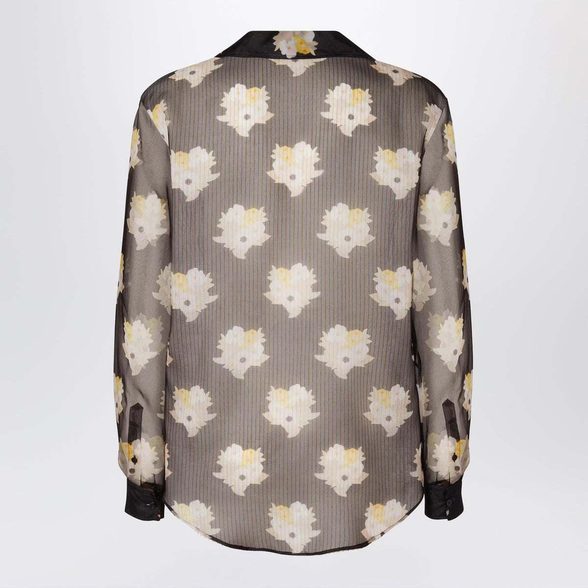 Fendi Printed Black Organza Shirt Men FENDI