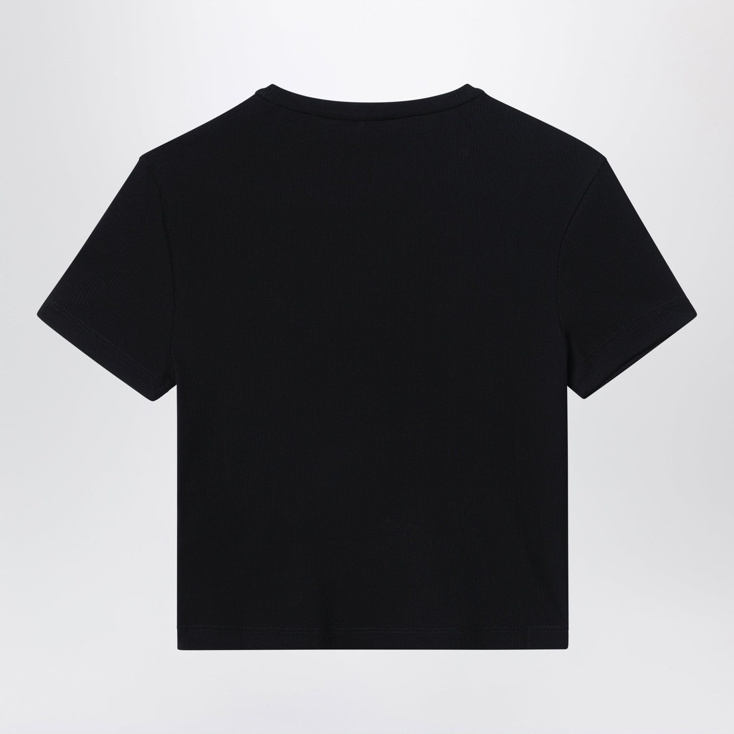 Fendi Black Cotton T-Shirt With Logo Patch Women FENDI