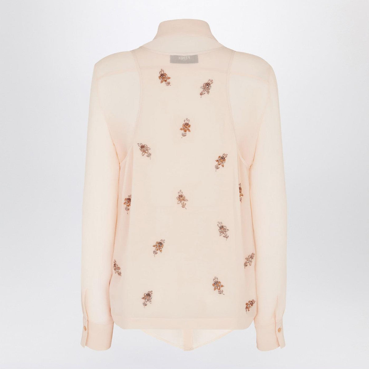 Fendi Embroidered Pink Georgette Shirt Women FENDI