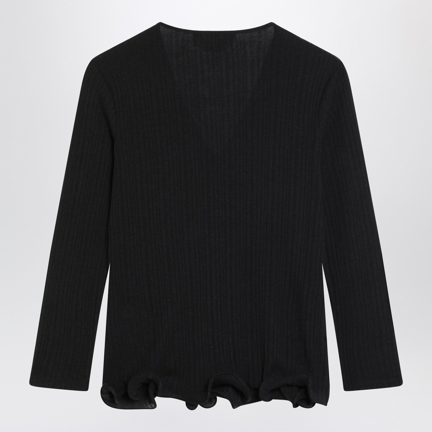 Fendi Black Wool Pullover With Logo Embroidery Women FENDI