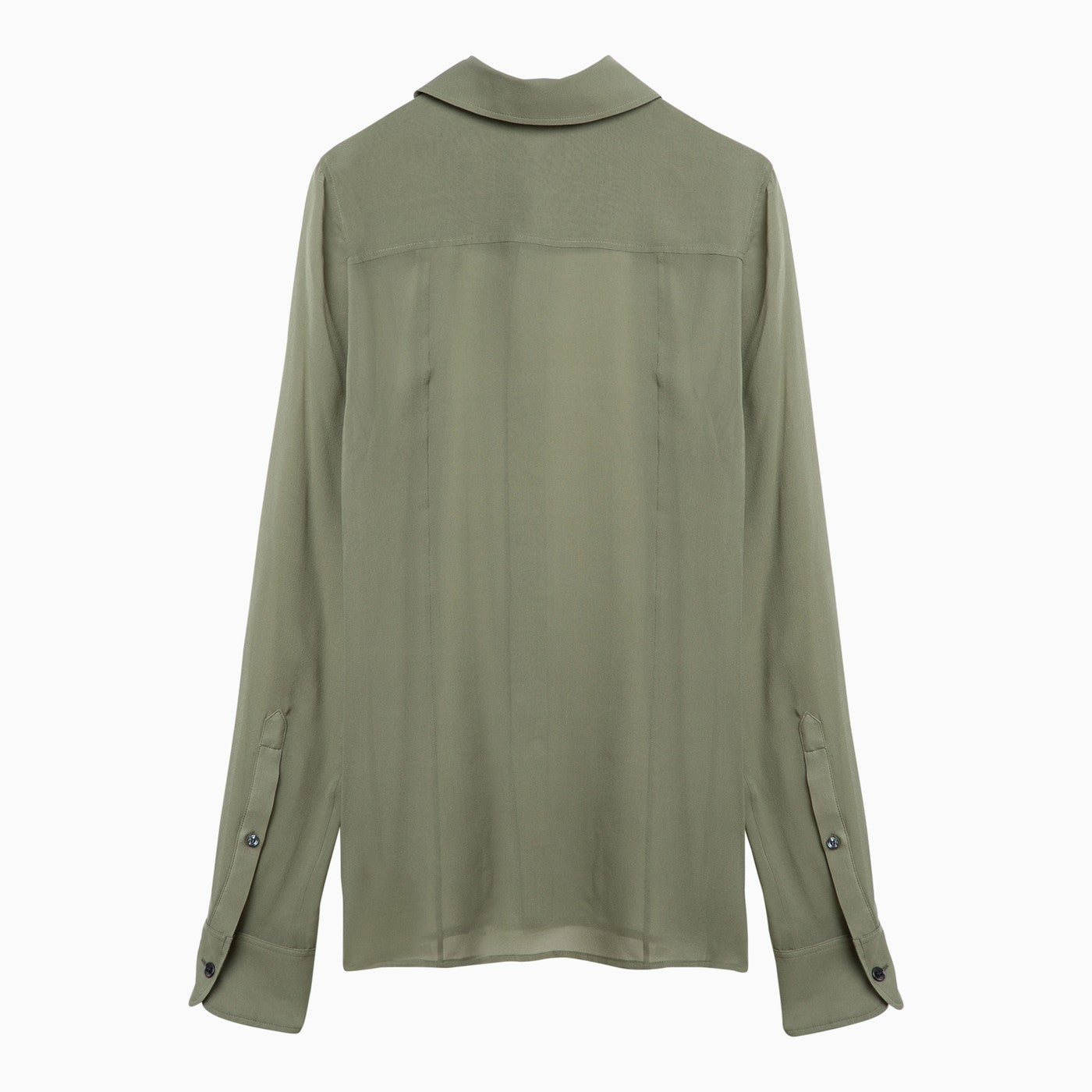 Ami Paris Olive Green Silk Shirt Women AMI PARIS
