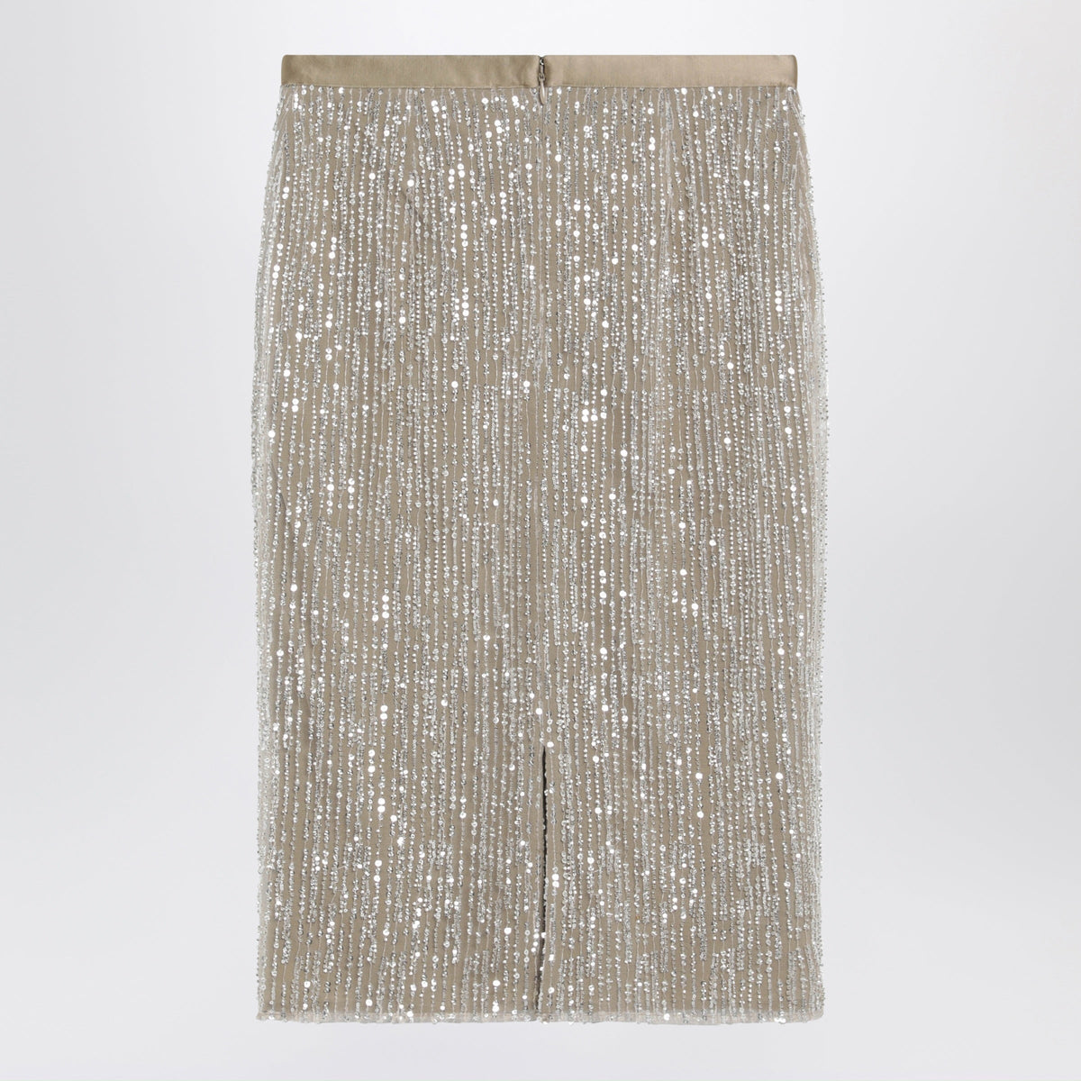 Ami Paris Beige Sequin Midi Skirt Women AMI PARIS