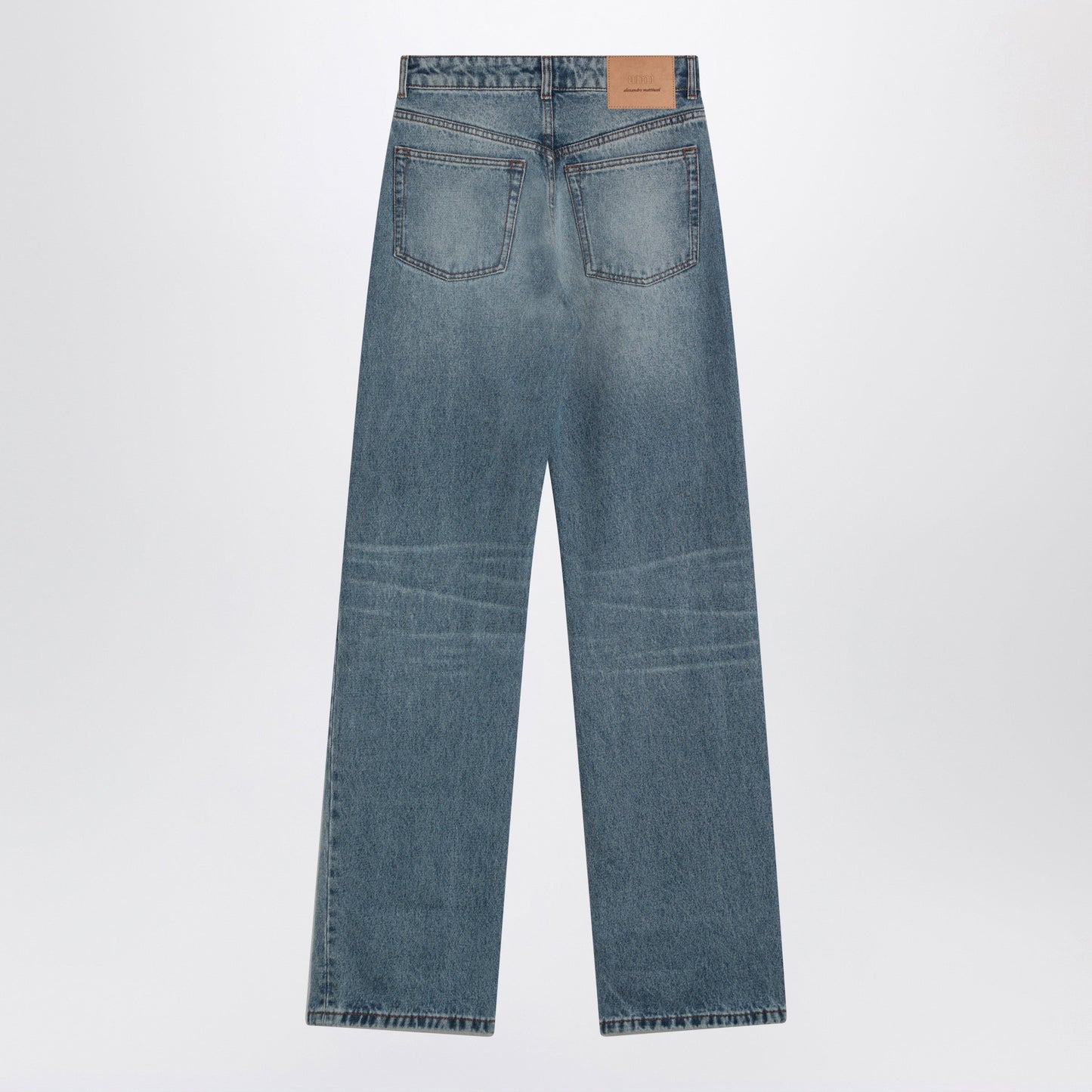 Ami Paris Wide-Leg Jeans In Washed Indigo Denim Women AMI PARIS