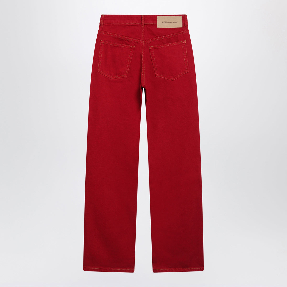 Ami Paris Ruby Red Cotton Twill Jeans Women AMI PARIS