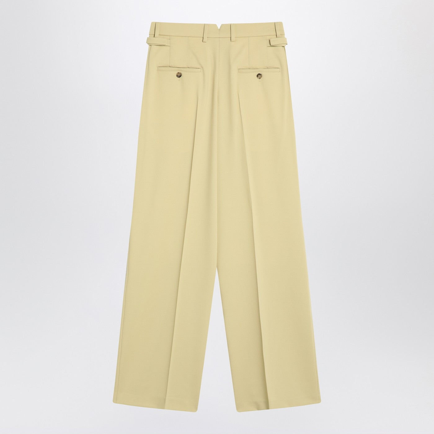 Ami Paris Wide Lime-Coloured Wool Trousers Women AMI PARIS