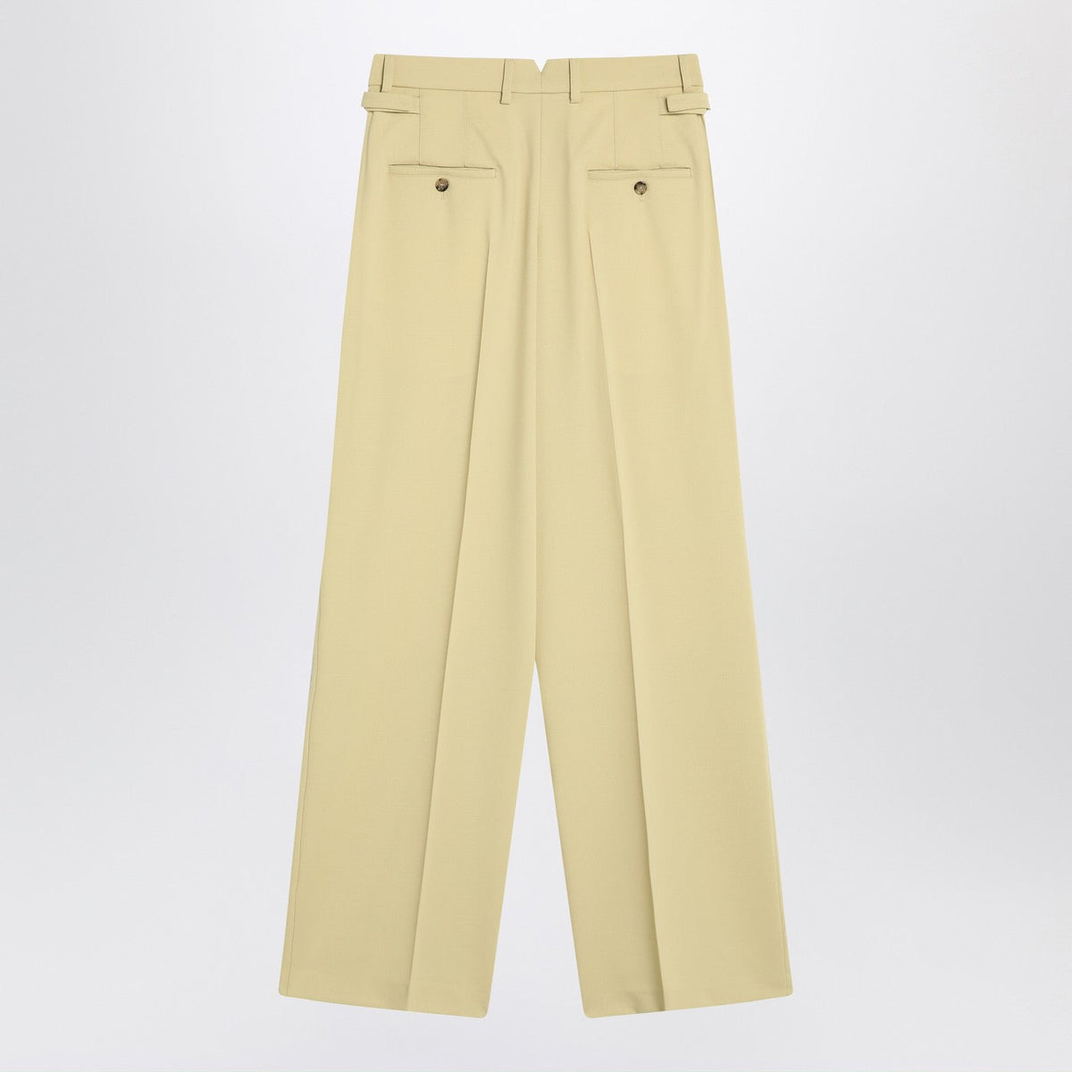 Ami Paris Wide Lime-Coloured Wool Trousers Women AMI PARIS