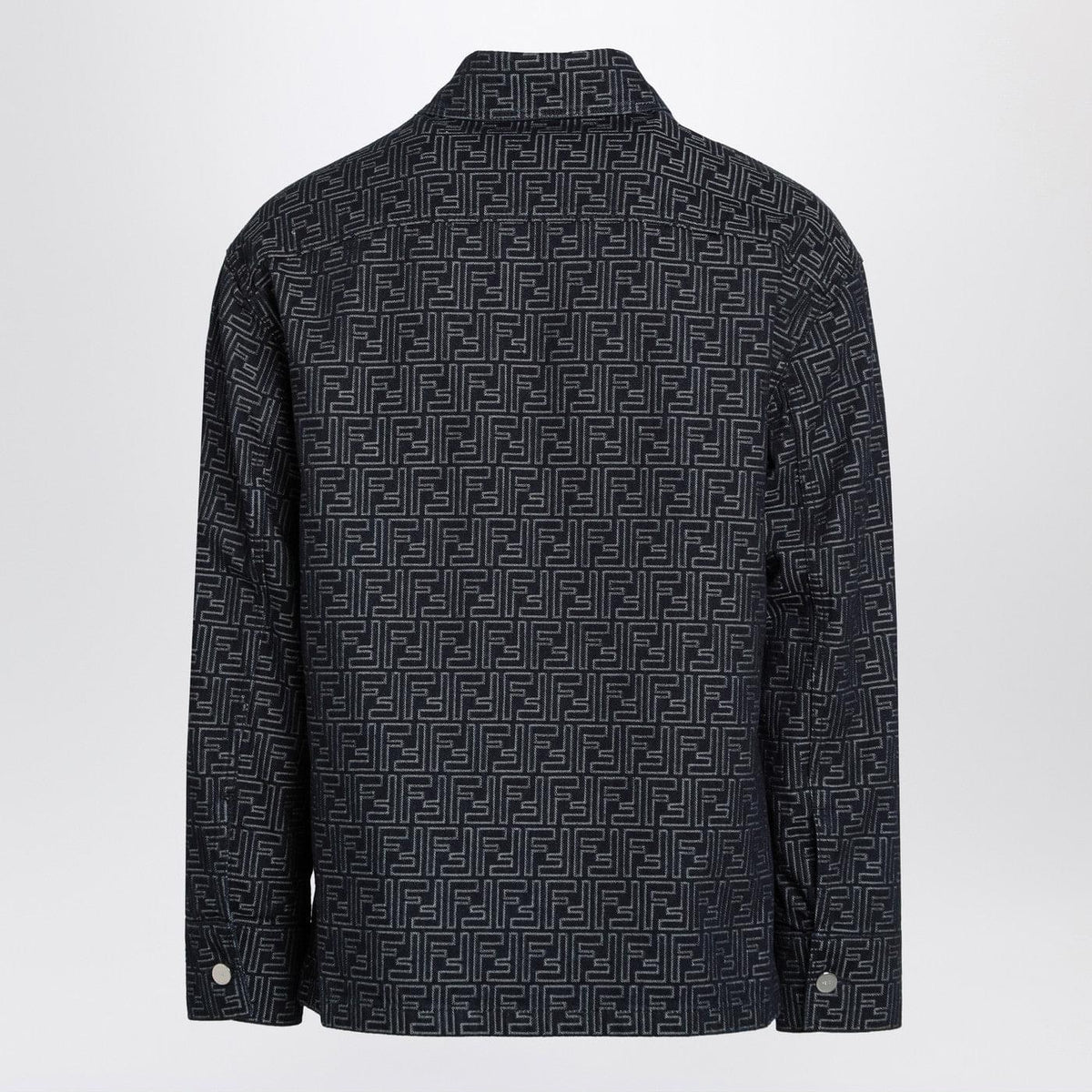 Fendi Indigo Blue Jacket With Ff Jacquard Men FENDI