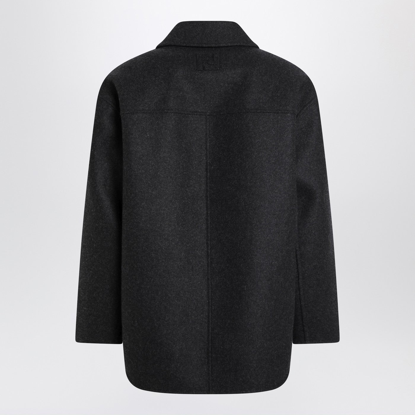 Fendi Double-Breasted Caban In Slate Grey Wool Men FENDI